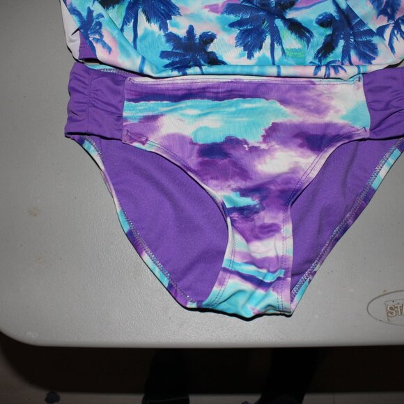Multi Color 2 Pcs Justice Bikini Swimsuit Size 10 - Picture 3 of 10